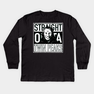 Straight Outta Twin Peaks - Bob, Fire Walk With Me, Horror Tshirt, Wanted Man, Halloween Sweatshirt, Monster Sticker Kids Long Sleeve T-Shirt